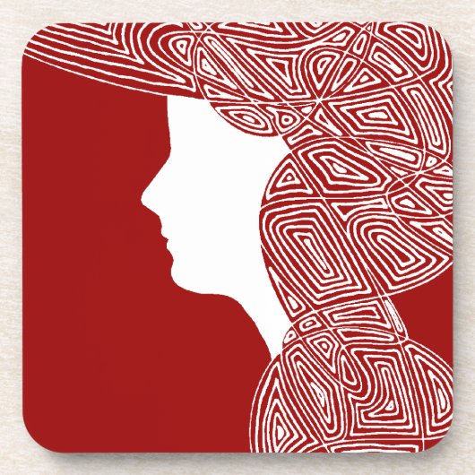 Lady Red Bier Onderzetter (Voorkant)