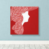 Lady Red Canvas Afdruk (Insitu (Houten vloer))