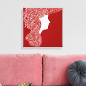 Lady Red Canvas Afdruk (Insitu (Woonkamer))