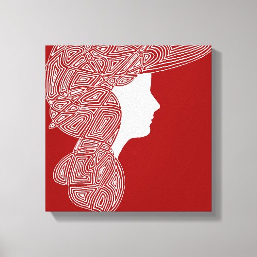 Lady Red Canvas Afdruk (Voorkant)
