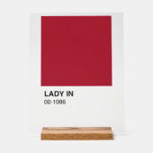 Lady Red Color Song - Heldere achtergrond Acryl Bord (Voorkant)