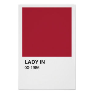 Lady Red Color Song - Witte rand Perfect Poster