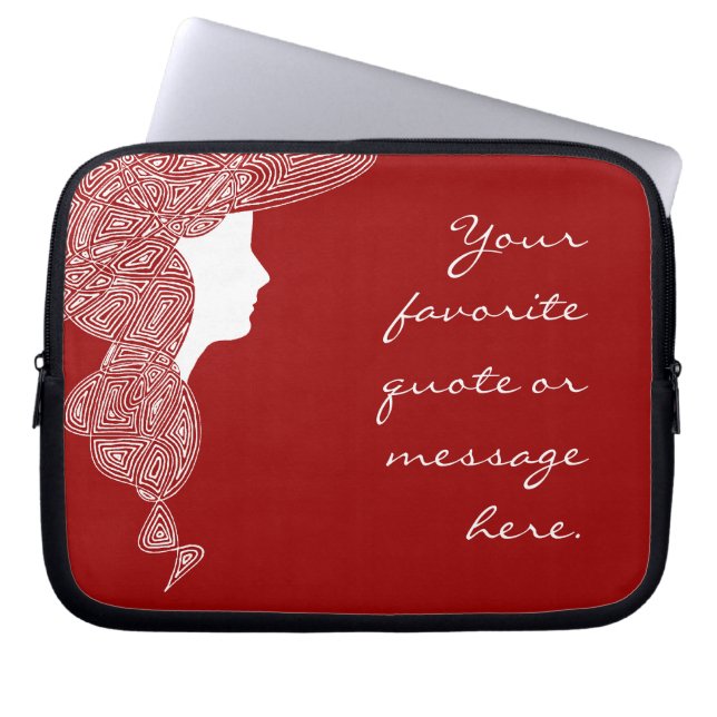 Lady Red Gepersonaliseerd Laptop Sleeve (Voorkant)