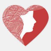 Lady Red Heart Stickers (Voorkant)