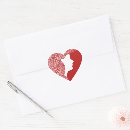 Lady Red Heart Stickers (Envelop)