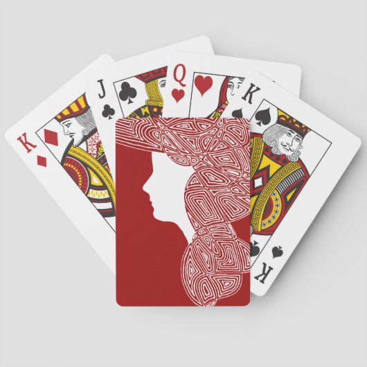 Lady Red Pokerkaarten (Achterkant)