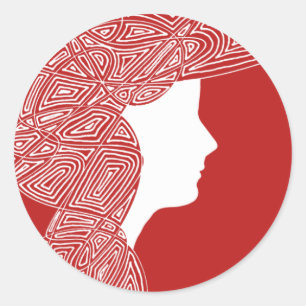 Lady Red Stickers
