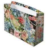  Lady Retro botanisch ventilatorpatroon Groot Cadeauzakje (Achterkant Gekanteld)