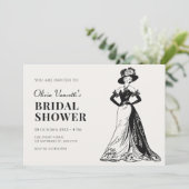 Lady Retro  elegant vrijgezellenfeest Kaart (Staand voorkant)