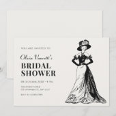 Lady Retro  elegant vrijgezellenfeest Kaart (Voorkant / Achterkant)