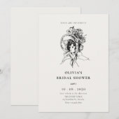 Lady Retro  elegant vrijgezellenfeest Kaart (Voorkant / Achterkant)