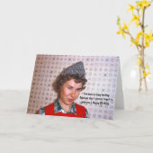 Lady Retro Fantastische Verjaardag Humor Kaart (Gele Bloem)