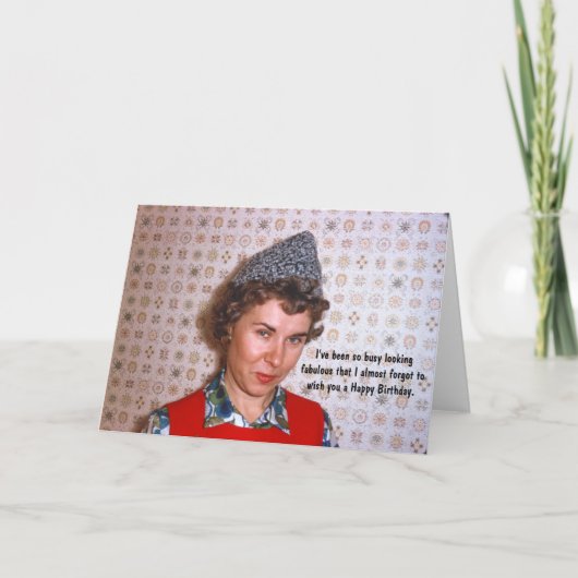 Lady Retro Fantastische Verjaardag Humor Kaart (Voorkant)