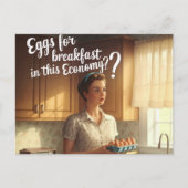 Lady Retro Keukeneieren Voor Ontbijt Economie Briefkaart (Voorkant)