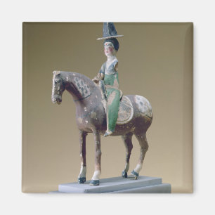 Lady rider, Astana, 7e eeuw (stucco) Magneet