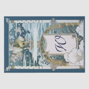 LADY RIDING UNICORN Monogram  Tissuepapier