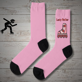 Lady Roller, roze inline schaats op roze Sokken