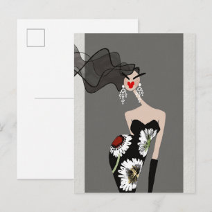 Lady Roma Valentina verfijnde modekunst Briefkaart