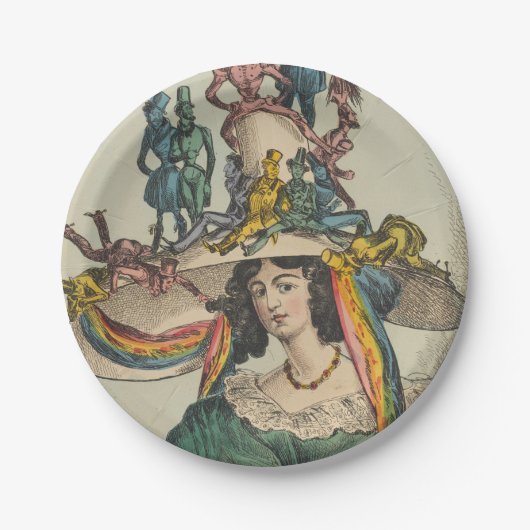 Lady - Ronde papieren Borden Bordje (Voorkant)