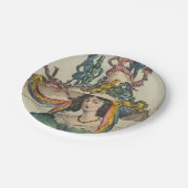 Lady - Ronde papieren Borden Bordje (Gekanteld)