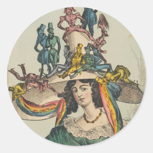 Lady - Ronde Stickers voor Stationery (Voorkant)