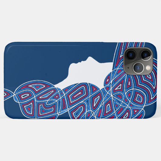 Lady Rood, Wit en Blauw Case-Mate iPhone Case (Achterkant (horizontaal))