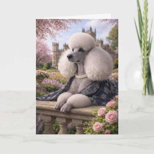 Lady Rose, Poodle Blank Card Kaart (Voorkant)