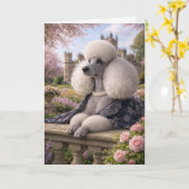 Lady Rose, Poodle Blank Card Kaart (Gele Bloem)