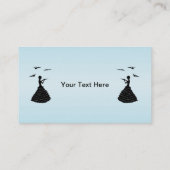 Lady Ruffled Dress Fancy Duiven in Zwart Silhouet Visitekaartje (Achterkant)