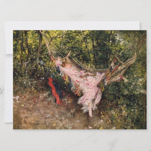 Lady Rust in een hangmat (door Giovanni Boldini) Kaart (Voorkant)