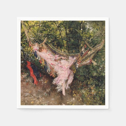 Lady Rust in een hangmat (door Giovanni Boldini) Servet (Voorkant)