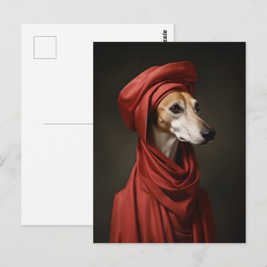 Lady Saluki Hond Briefkaart (Voorkant / Achterkant)