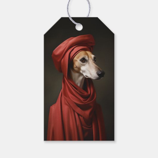 Lady Saluki Hond Cadeaulabel (Voorkant)