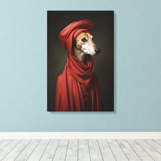 Lady Saluki Hond Canvas Afdruk (Insitu (Houten vloer))