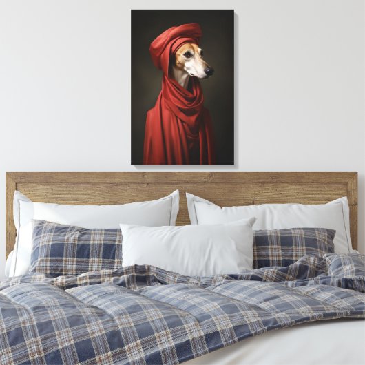 Lady Saluki Hond Canvas Afdruk (Insitu (Slaapkamer))
