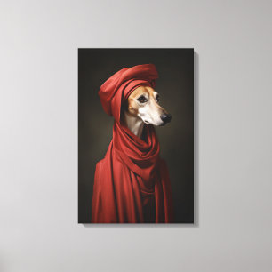 Lady Saluki Hond Canvas Afdruk