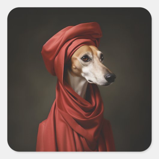 Lady Saluki Hond Vierkante Sticker (Voorkant)
