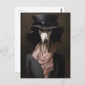 Lady Saluki Top Hoed Briefkaart (Voorkant / Achterkant)