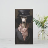 Lady Saluki Top Hoed Feestdagenkaart (Staand voorkant)