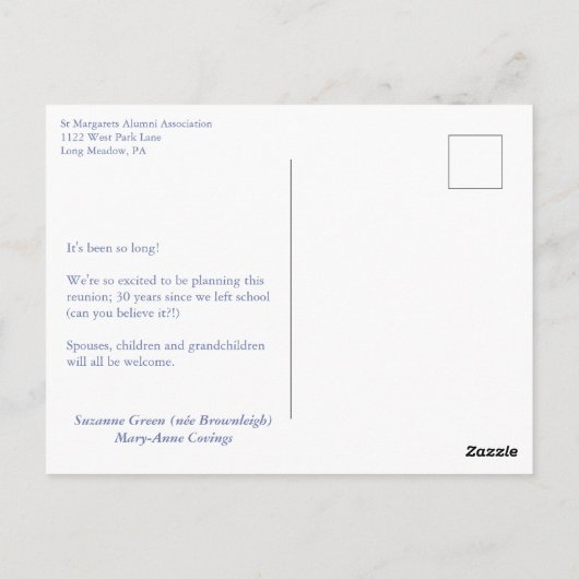 Lady Save De datum voor Milestone Verjaardag Reüni Briefkaart (Achterkant)