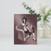 Lady Saxofonist Briefkaart met flair (Staand voorkant)