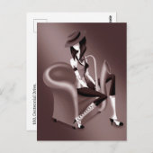 Lady Saxofonist Briefkaart met flair (Voorkant / Achterkant)