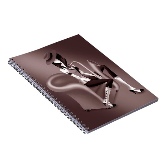 Lady Saxofonist - Jazz-geïnspireerd Notitieboek (Rechterzijde)