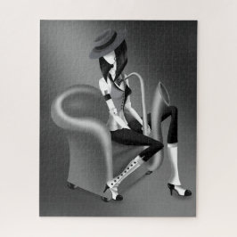 Lady Saxofonist - Jazz-geïnspireerde Jigsaw Puzzel