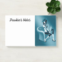 Lady Saxofonist - Jazz-geïnspireerde Post-It Notes