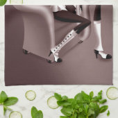 Lady saxofonist - Jazz-geïnspireerde theedoek (Gevouwen)