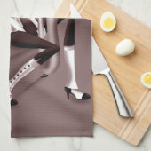 Lady saxofonist - Jazz-geïnspireerde theedoek (Quarter Fold)