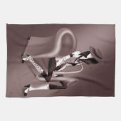 Lady saxofonist - Jazz-geïnspireerde theedoek (Horizontaal)