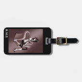 Lady Saxofonist met jazzflair Bagagelabel (Voorkant horizontaal)