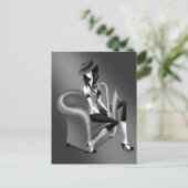 Lady Saxophonist Postcard with Vintage  Flair Briefkaart (Staand voorkant)